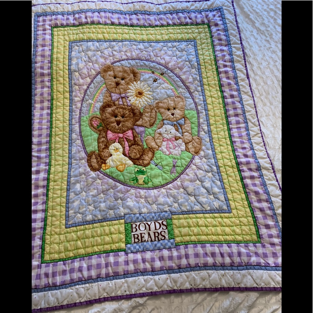 Boyd’s bear kids throw blanket quilt reversible